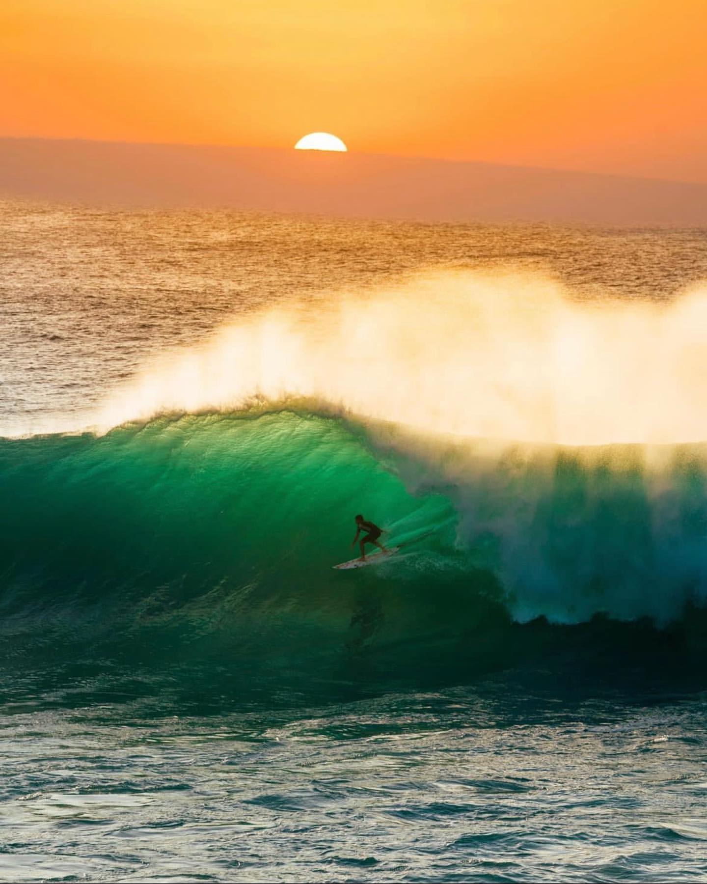 Wave at sunset on Maui